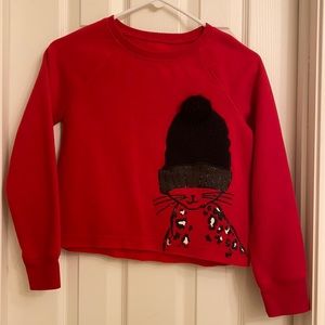Justice Red Fleece Cat Sweater